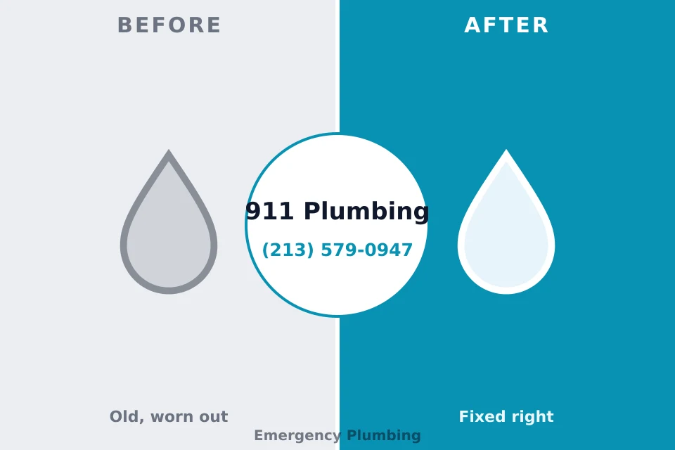 Before and after: plumbing repair Ferris, TX